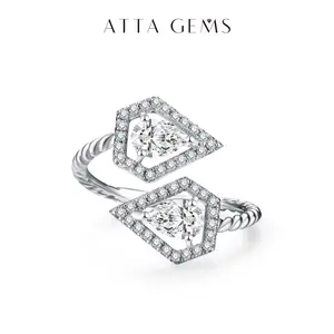 Pear Shape 6*4mm Synthetic Moissanite Triangle rings Elegant R098