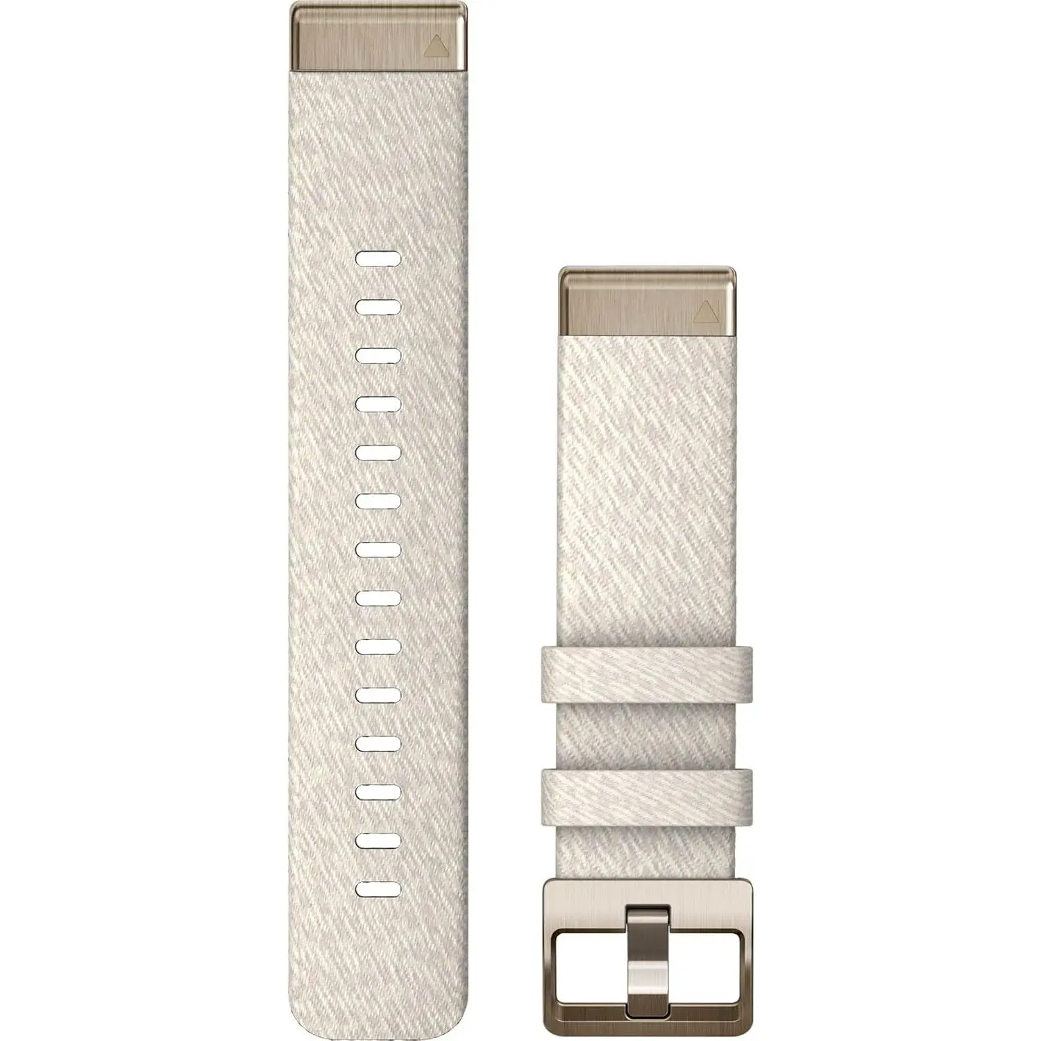 Garmin QuickFit 20mm Interchangeable Fashion Watch Band - Cream Heathered Nylon, Cream Gold Hardware Buckle, Casual Everyday Use, No Tools Required (010-13102-07)