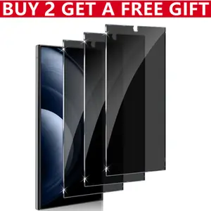 3Pcs Tempered Glass Privacy Screen Protector for Samsung Galaxy S25 Ultra/S25 Plus/S25/S24 Ultra/S24 Plus/S24 Fingerprint Protection