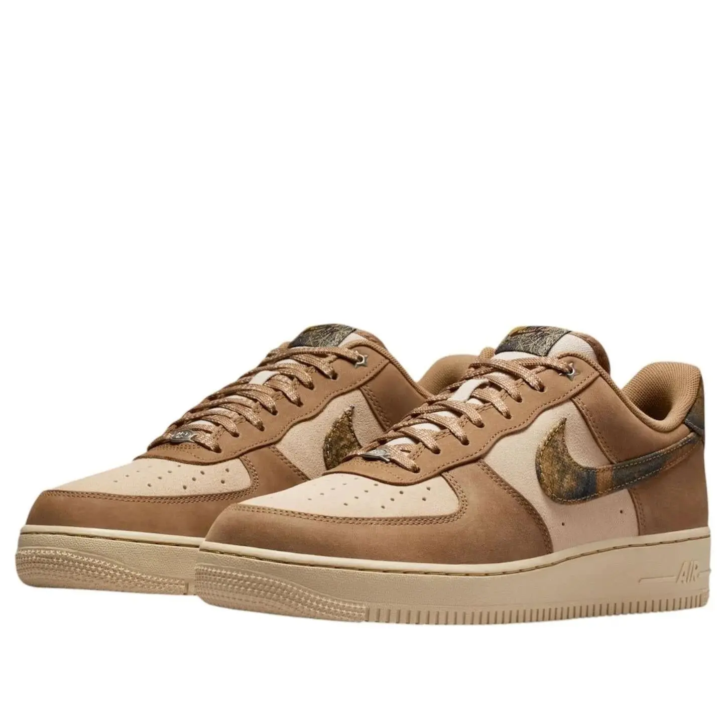 Nike Air Force 1 Low '07 Realtree Rattan Rocky Tan Seal Brown Camo Men's IO9803-200 New Sneakers Suedesneakers