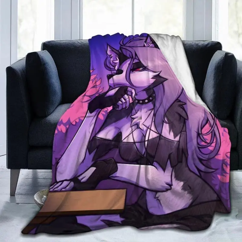 Ultra Soft Anti-Pilling Fleece Throw Blanket, Loona Helluva Boss Character Print Blanket for Sofa Bed, Indoor-Outdoor Multi-Sizes Bedding Gift for Family (Thanksgiving, Father's Day, Children's Day)