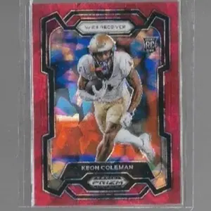 2024 Panini Prizm Draft Picks #120 Keon Coleman Red Cracked Ice