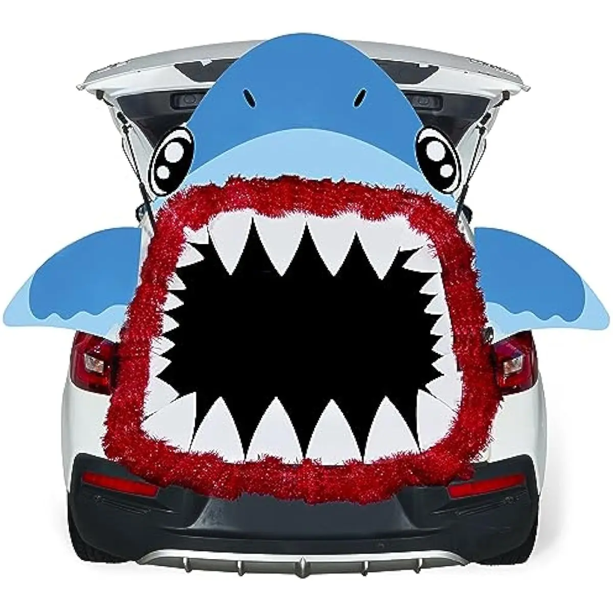 Halloween Trunk or Treat Decorations Kit, Car Stickers Shark Decor Outdoor Indoor Haunted House for SUV Archway Garage Door, with Paperboard Tassels Double-Sided Tapes