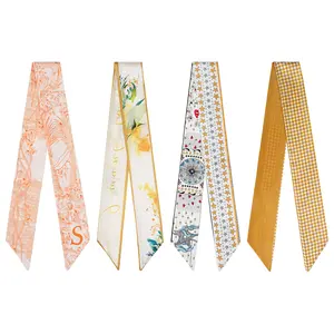 4 pcs ribbon bag scarves for handbag, scarf for bags, ribbon scarf, hair scarf handbag handle scarves scarf for decoration, fashion accessories