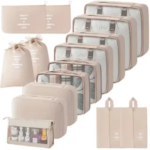 8pcs/15pcs Packing Cubes for Suitcases, Travel Luggage Packing Organizers, Essential Travel Accessories with Shoe/towel Laundry Bags