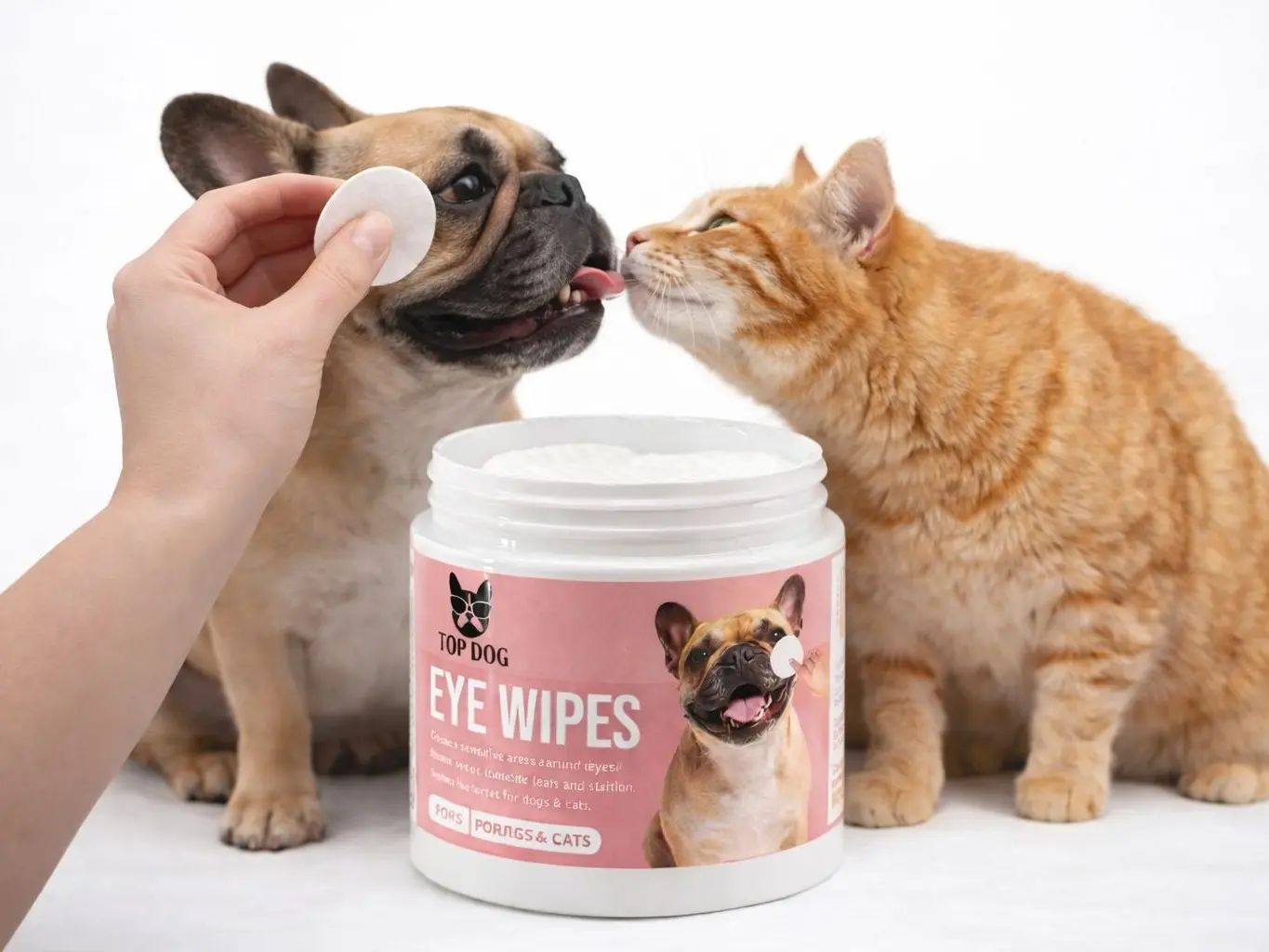 Pet Eye Wipes for Dogs & Cats - Moisturizing, Gentle, Alcohol-Free Pet Grooming Wipes to Soothe Irritation, Prevent Eye Problems, Remove Tear Stains, Safe for Daily Use