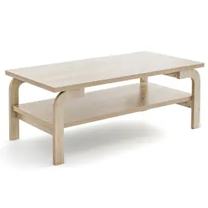 COSTWAY - 47 Inches Accent Rectangular Coffee Table for Living Room-Natural