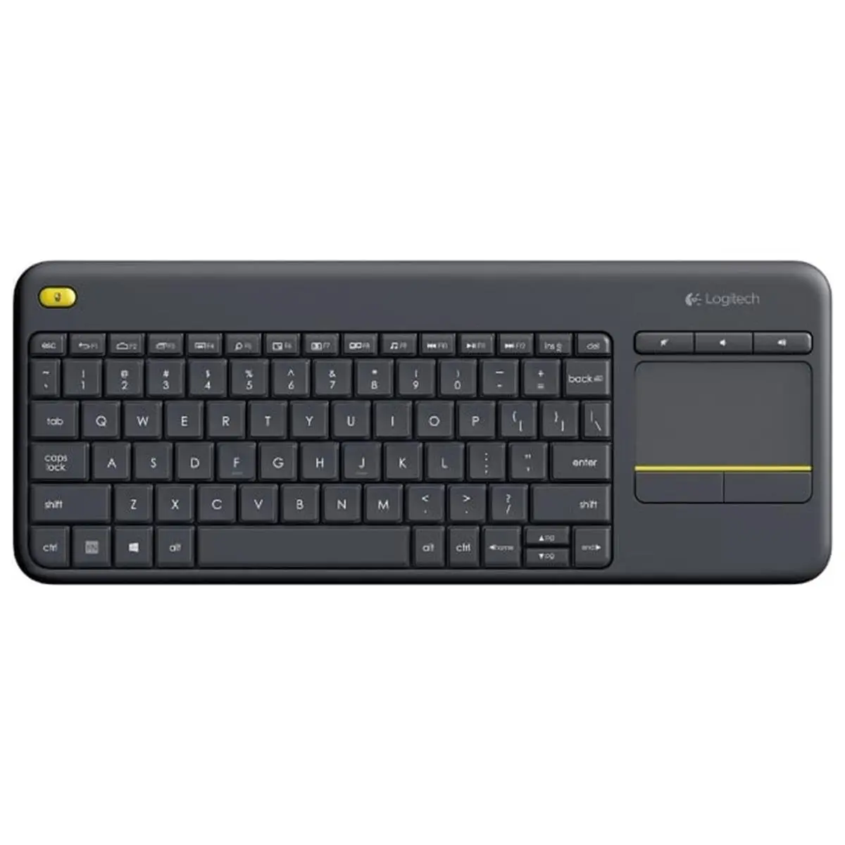 Logitech Wireless Computer Keyboard - Multifunctional QWERTY, Slim Form, Built-In Touchpad for Computers, Wireless Connectivity for Musical Instrument Accessory Setup