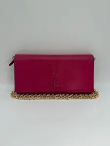 Pre-owned Louis Vuitton Leather Small Leather Goods YSL Vintage Long Wallet on Chain