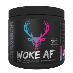 Bucked Up Woke AF Pre-Workout Powder, Increased Energy, Miami, 333mg Caffeine, 20 Servings - Optimum Edible Dietary Healthcare Fitness Supplement - Top Supplement for Gym Workout - Mental Clarity, Nootropic Focus and Increased Productivity Sport Beverage