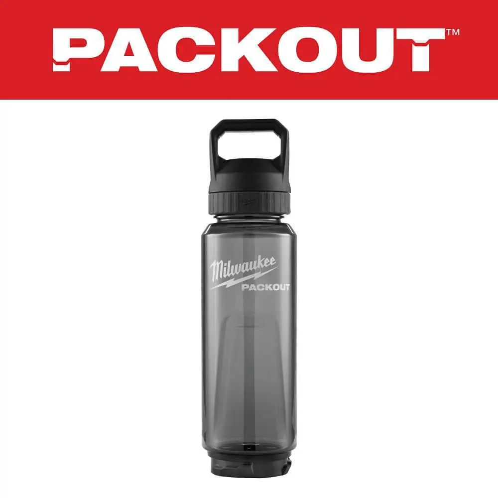 34 Oz. Black Plastic Bottle with Chug Lid