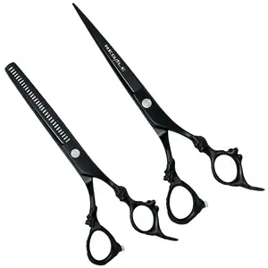 Regale Professional 8-inch Barber Shears Set - Japanese Steel Cutting & Texturizing with Dragon Handle