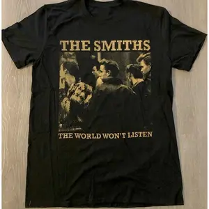 Women's Vintage The Smiths 'Meat Is Murder' Print Short-Sleeve Cotton T-Shirt, Round Neck Casual Top, Summer Streetwear Gift