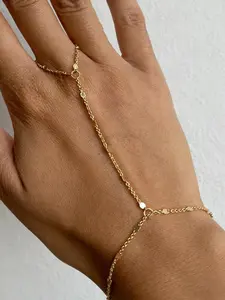 1 PC Elegant Finger Chain Bracelets Stainless Steel Stackable Design Cuff Bracelets For Women & Girls Bride Wedding Engagement Party Jewelry Mother's Day Gift Fashion Bracelets