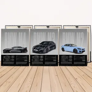 3 Counts Wooden Framed Canvas Painting, Cool Sport Coupe And Sedan Images, Exquisite Poster, Artistic, Perfect Living Room Decoration, Modern Home Decoration, Modern Art, Fashion Family Poster, Wall Art Decoration, Waterproof Art
