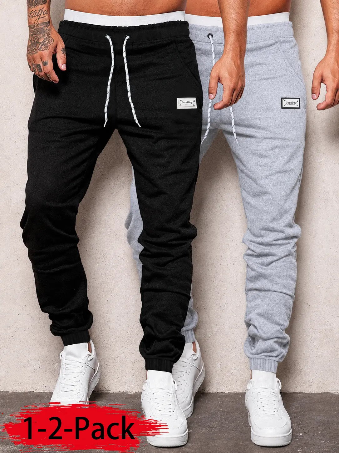 Men's Jogger Sweatpants with Drawstring Waist, Regular Fit Stacked Athletic Track Pants, Casual Streetwear Workout Running Training Trousers with Pockets, Lightweight Textured Sports Lounge Pants for Daily Wear Travel Outdoor Fitness, Everyday Casual Wear