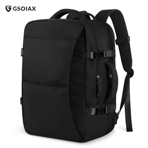 GSOLAX Blast Carry-On Travel Backpack – 15.6” Laptop, Waterproof, Quick-Access Design, Fits 40oz Water Bottle, Airline Approved 28L-38L Expandable, Durable with 6 External Pockets