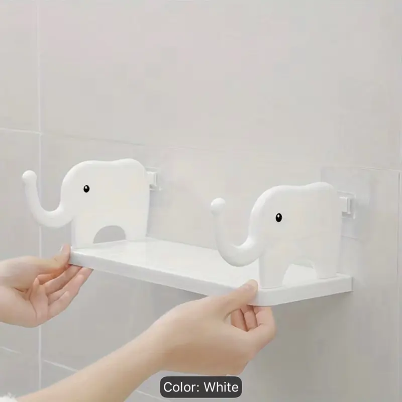 1pc Detachable Elephant Bathroom Storage Rack - Practical No-Drill Utility Organizer