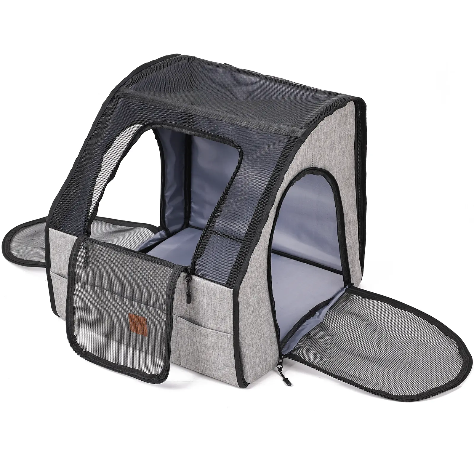 Pet Travel Safety Foldable Dog Cage with Anti Slip Wear-Resistant Fabric for Indoor Outdoor Car Travel, Car Travel Dog Cage, 3 Door Portable Collapsible Dog Travel Case for Small and Medium Sized Dogs, Portable Car Seat Dog Kennel