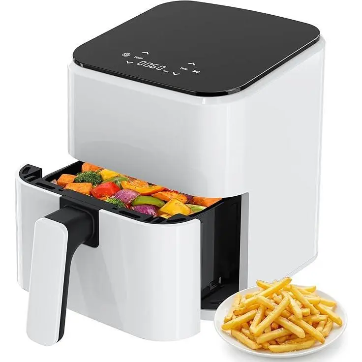 3.17 QT Compact Digital Air Fryer with PP Touch Panel and Easy to Read LED Display, 400°F High Temperature Fast Heat Technology, Non-Stick Basket, Energy Saving Healthy Cooker for Personal Meals