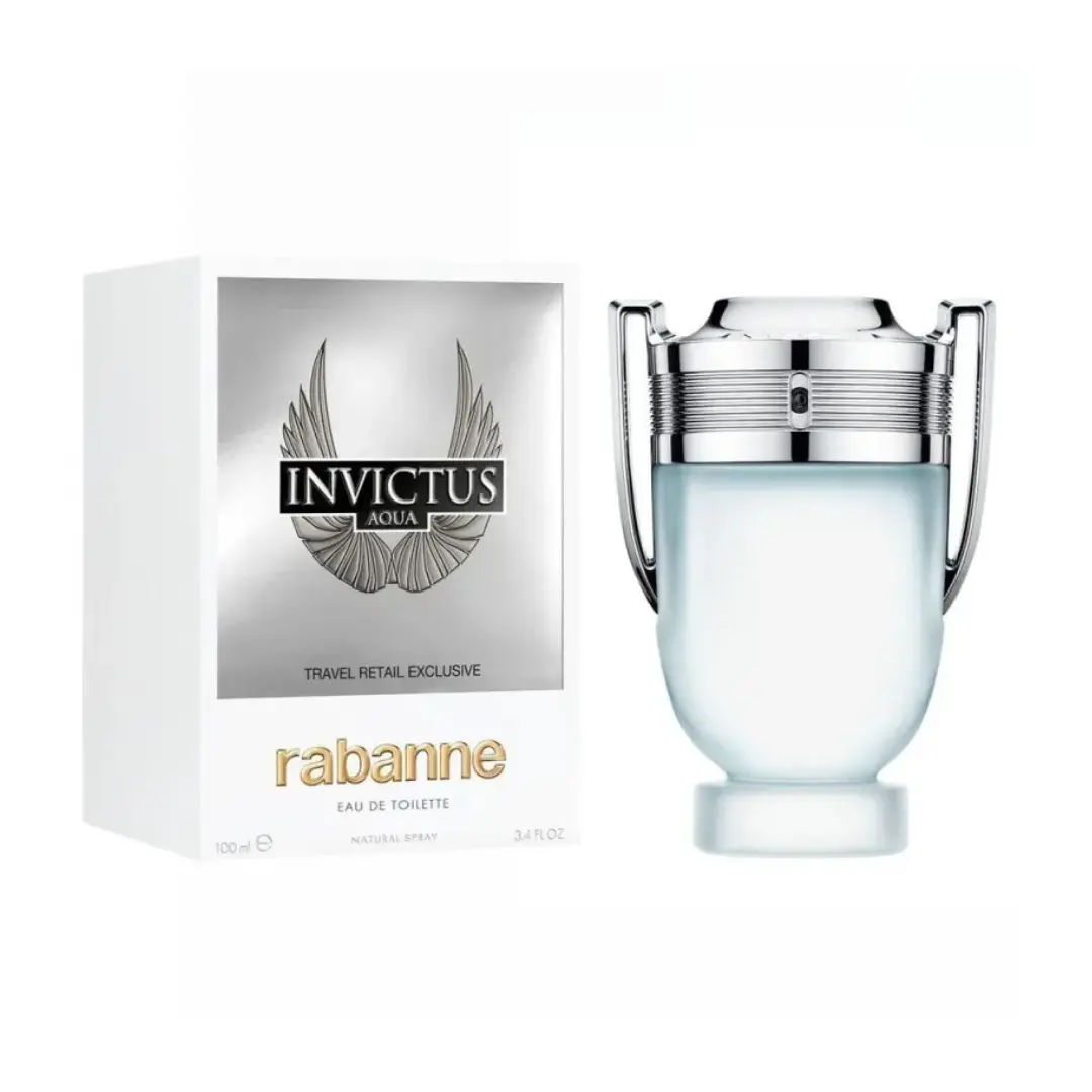 Paco Rabanne Invictus Aqua Eau de Toilette for Men 3.4 oz Travel Retail Exclusive | Fresh Aquatic Woody Men's Cologne