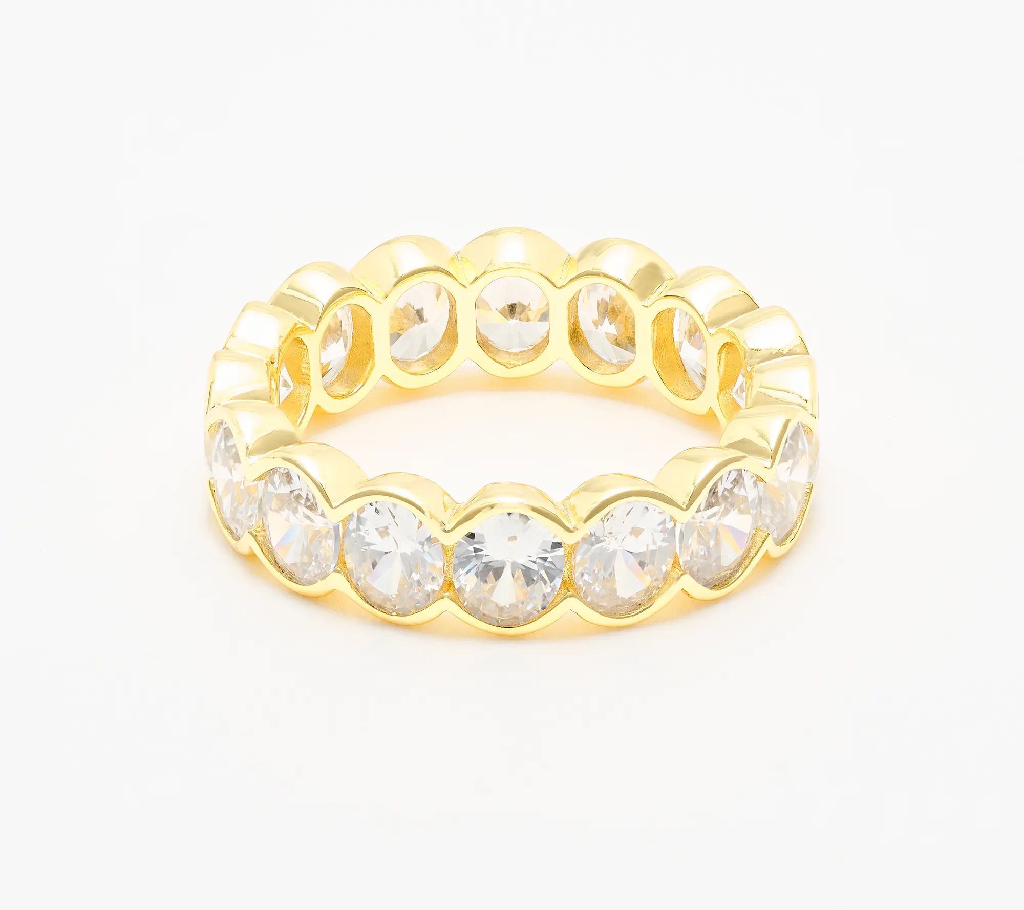 Diamonique Classics Round Cut Eternity Band Ring, Sterl