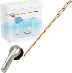 Toilet Handle Replacement Kit, Adjustable Front Mount Flush Lever with Lock Nut, Fits Most Standard Front-Mount Toilets, Easy DIY Install (Brushed Nickel)