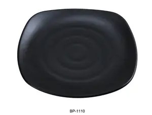 212 MAIN Yanco BP-1110 Black Pearl-1 Square Black Dinnerware Plate, 10x10 in, Pack of 24, Table Top Tableware