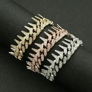 Moissanite Cuban Spike Necklace Miami Italy Mexico Inspired Hip Hop Trendy Aesthetic Iced Out Affordable Jewelry Women Men Daily Wear Gift