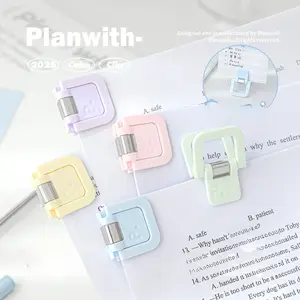 8 Pcs 28x28mm Cube-Shape Plastic Clips with Reliable Bind Mini Fasteners, Cute Document Organizers for Notebooks, Office Home Supplies