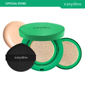 [Easydew] EGF 1+1 Ampoule Cushion Set - Mela B Toning Ampoule Cushion and Refill - Official Product 2-in-1 Korean Skincare & Beauty Makeup with EGF & Niacinamide  - Smooth Full Dark Spot Coverage Foundation - 10 Shades Available - Olive Young