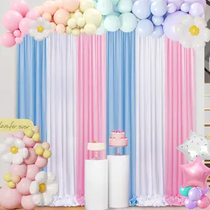Blue  Backdrop Curtains 10ftx15ft:  Shower Curtains Backdrop Drapes - 6 Panels Bridal Shower Backdrop Party Graduation Photo Decoration