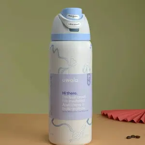 Owala 32oz Water Bottle Freesip Tied and True Blue Bows Limited Edition Drinkware for Picnics and Outdoor Activity