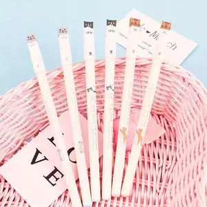 6pcs cat design gel pen ink pen pack letter 0.38mm full needle tube student uncap cute creative stationery office gel pen Writing Pens