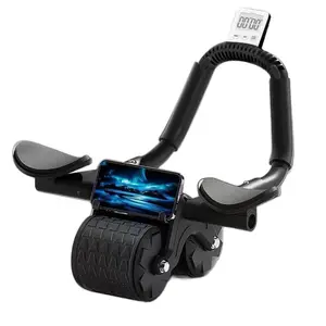 Core Muscles Abdominal Ab Roller with Digital Timer and Smartphone Holder for Enhanced Workout Experience