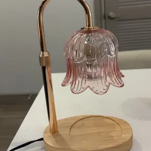 Modern Metal Candle Warmer Lamp with Timer & Brightness Control Adjustable Flameless Safety Cylindrical Decorative for Home Decor & Relaxation Amber-Scented Jar Candle Warmer Lamp