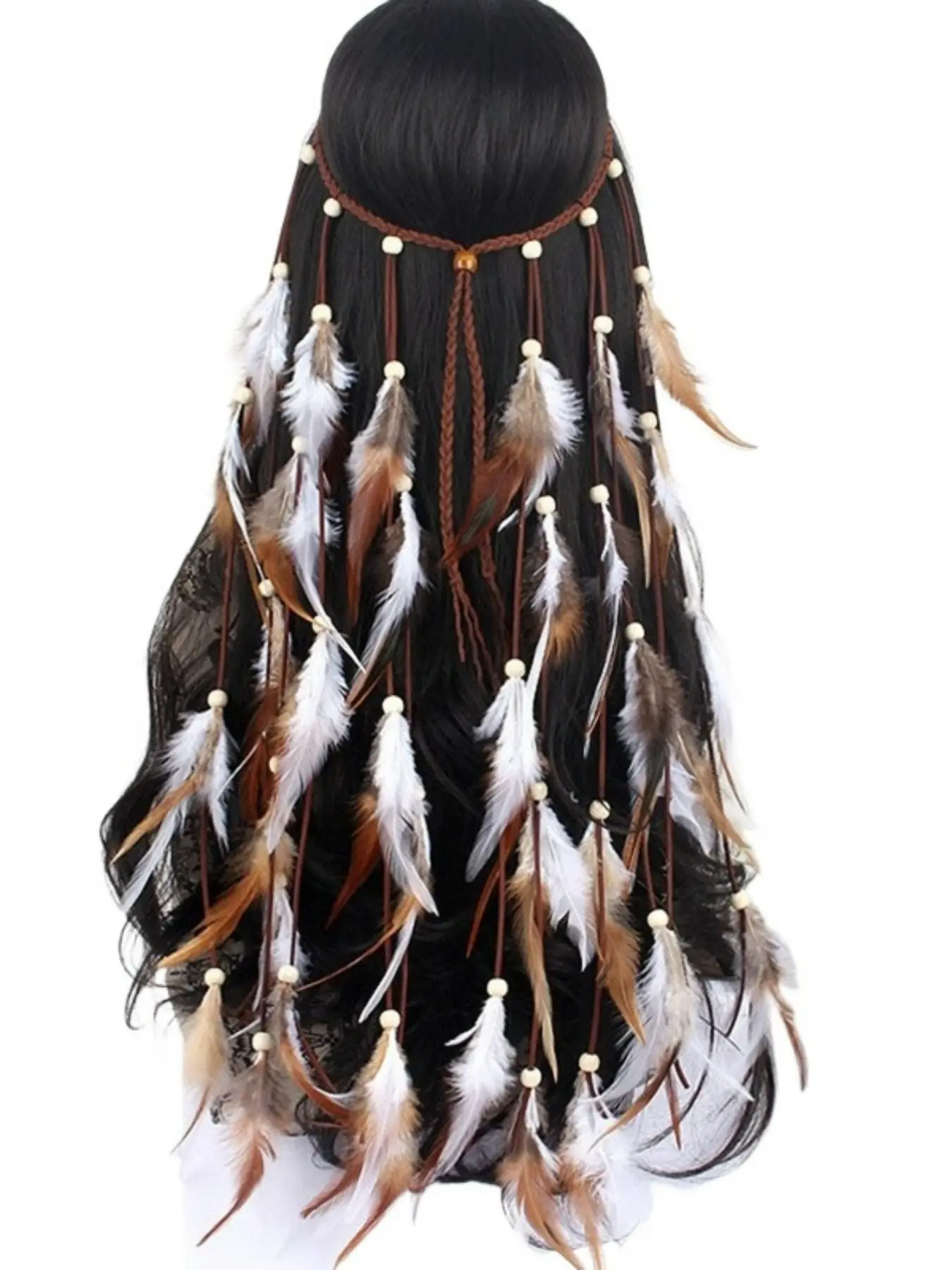 Boho Feather Headband, Long Boho Hair Accessories, Indian Style Headbands, Feathers & Fringes, Perfect for Any Occasion, Hair Crowns, Birthday Crown, Styling Accessory