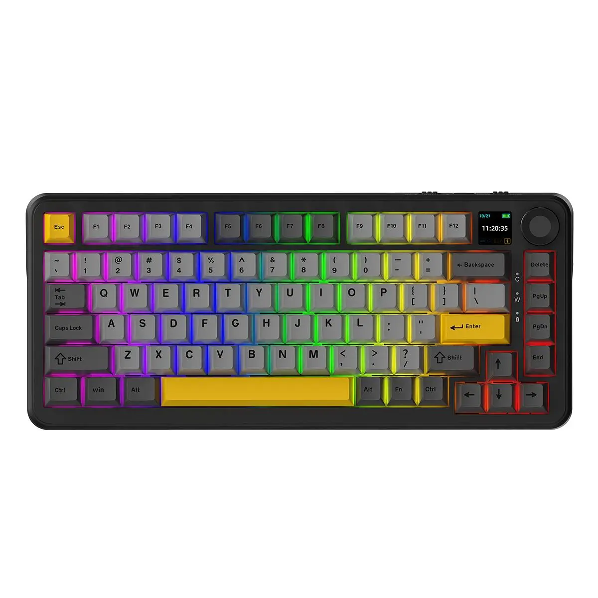 AJAZZ AK820MAX PLUS Maillard switch wireless mechanical keyboard Bluetooth three-mode long battery life gaming office gaming Color screen 8000mah