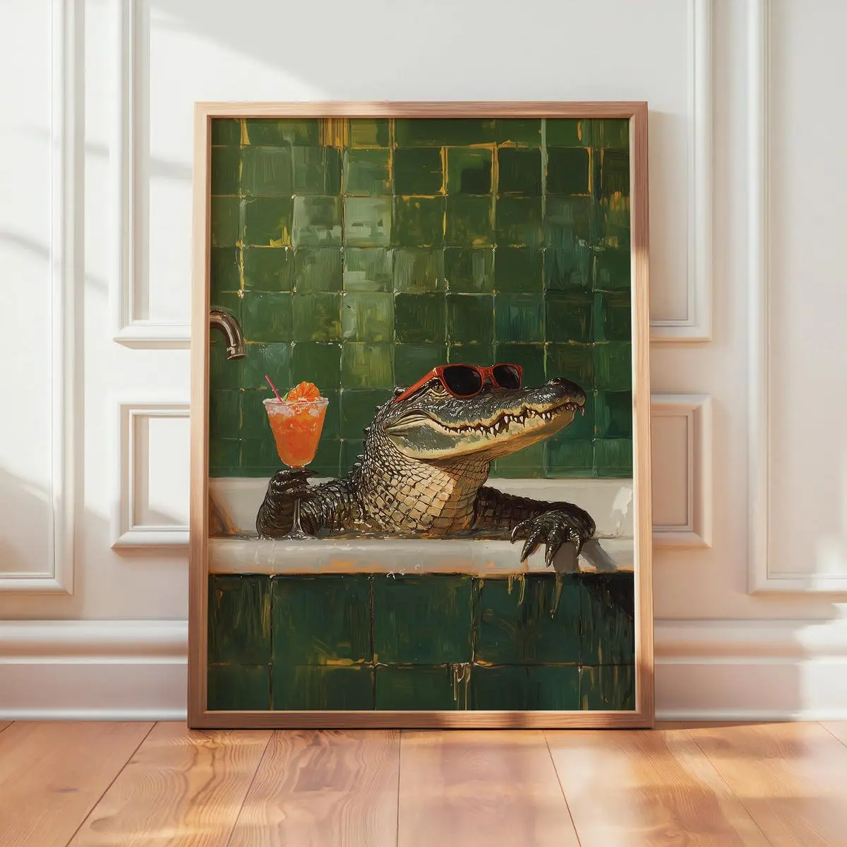 Crocodile Decor, Bathroom Poster, Crocodile Bathroom Wall Art