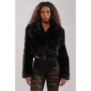 CADENCE FAUX FUR IN BLACK