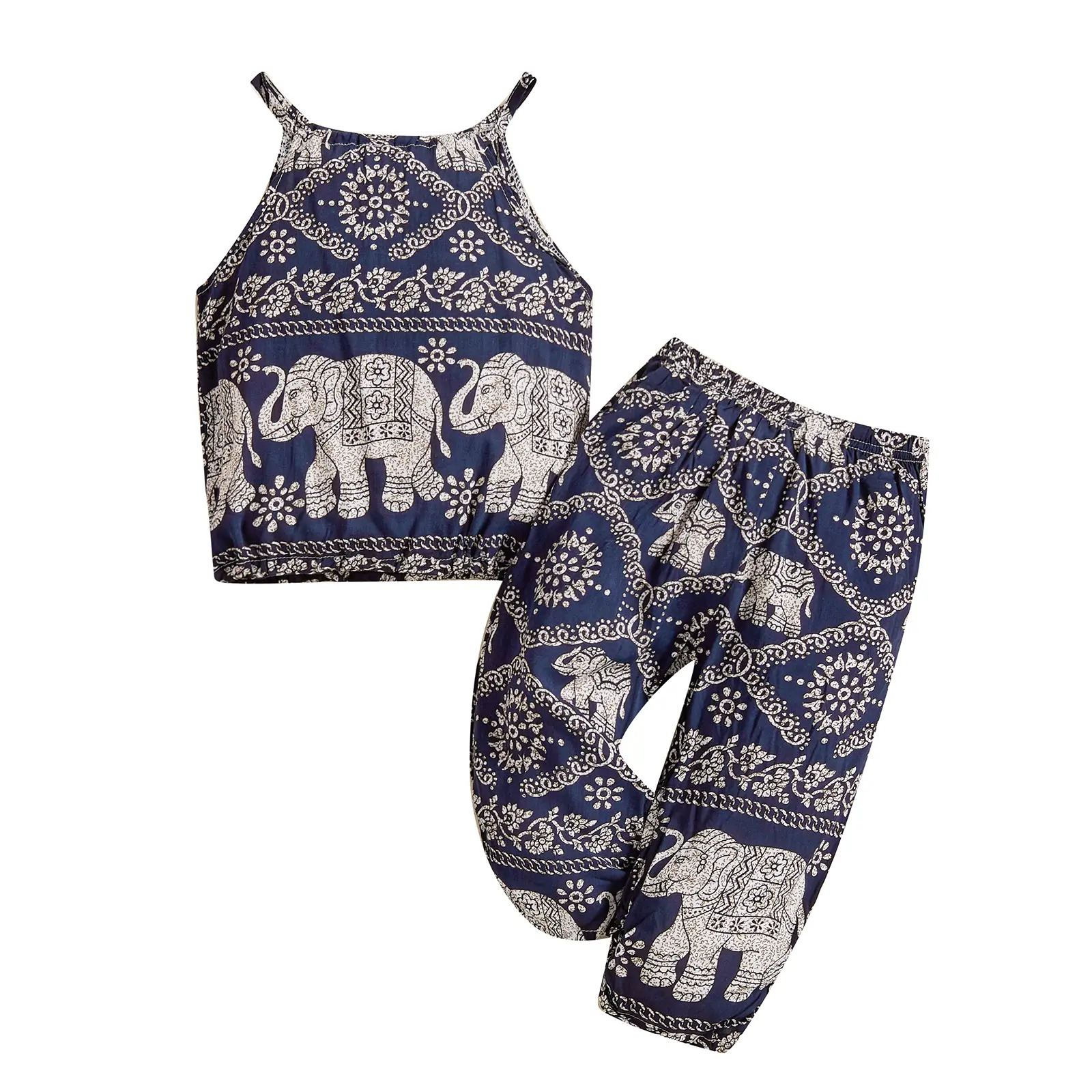 2-7T Toddler Baby Girls Summer Clothes Set Cute Elephant Vest Top+Long Pants Outfits 2-7T Toddler Baby Girls Summer Clothes Set Cute Elephant Vest Top+Long Pants Outfits