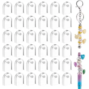 100 count  Spacer for Pen Bead Clear Focal & Spacer  Flatback Attachment Pendants for Pen  Crafting  Making Christmas DIY Supplies Decoration