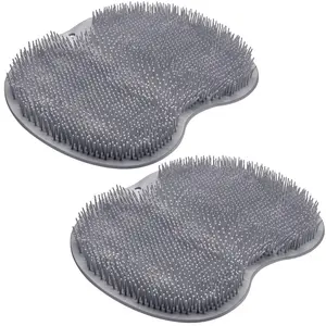 2-Pack Shower Scrubber Mat - Dual-Sided Exfoliating Foot & Back Washer, Wall-Mounted with Suction Cups, Deep Cleansing & Relaxation for Men/Women (7.87x10.83 In)