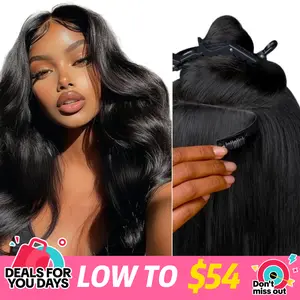 LASHEY 100% Human Hair Extensions | Seamless & Invisible Edge Clip-In | 14-24 Inch | Silky Straight, Body Wave, Kinky Straight, Kinky Curly , 2-3 Packs for Full Head#DealsForYouDays#SummerWins#TikTokDealsForYouDays#WorldCup2026