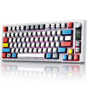Wireless Mechanical Keyboard, Three Mode BT/ 2.4GHz/ USB-C, RGB Switching, 75% Key Layout, Volume Adjustment knob, Hot Swappable Shaft Seat, Compatible with Windows, Mac