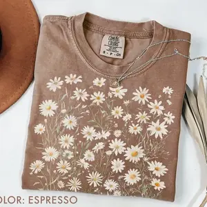 Comfort Colors Daisy Flower TShirt , Wildflowers T-Shirt, Cottagecore Floral Tee, Botanical TShirt, Nature Aesthetic Tee, April Birth Flower Gift - TrendWear USA