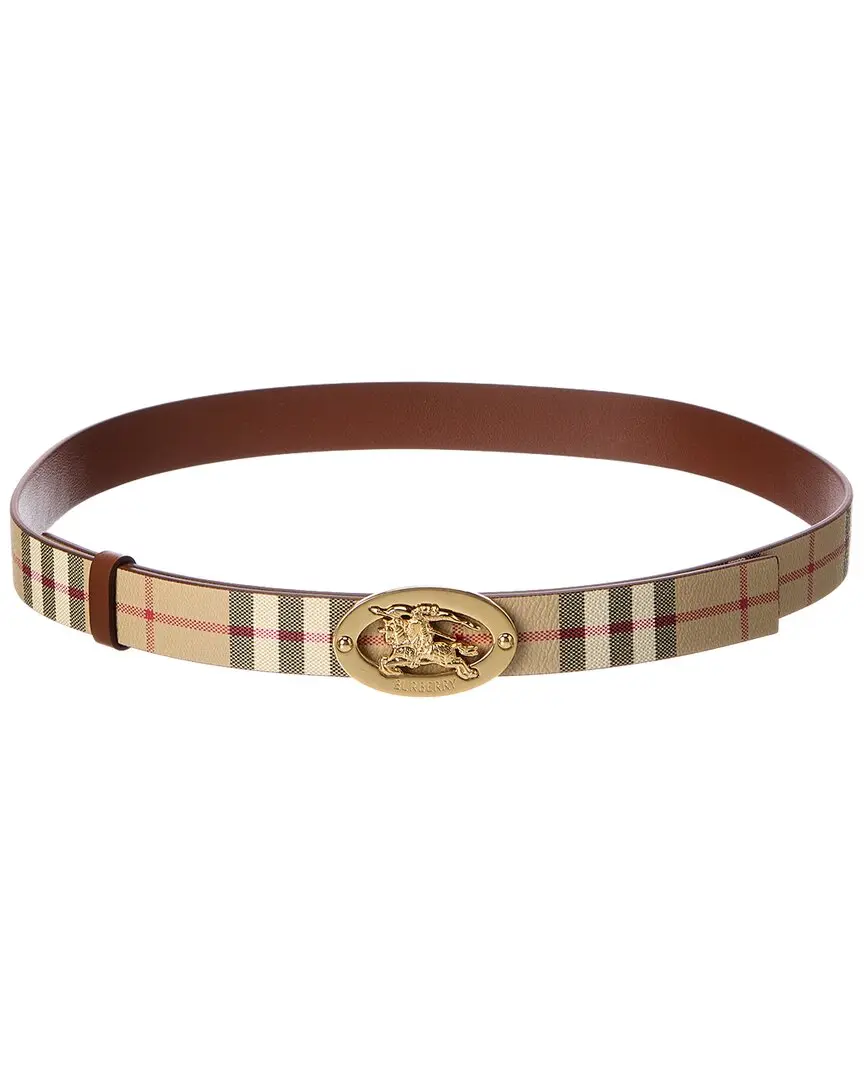 Burberry Check Reversible E-Canvas & Leather Belt