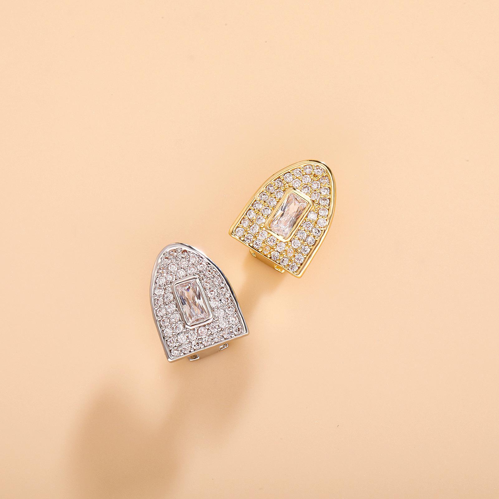 New personality and fashion selling single braces love full zircon braces TEMU explosions Halloween braces exquisite daily tide matching ornaments.