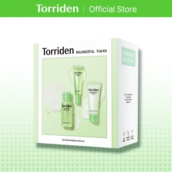 [Torriden Official] BALANCEFUL Cica Trial Kit (Cleansing Gel + Toner Pad + Serum + Cream) | 4-step Starter Set for Daily Gentle Soothing Care with 5D Cica, Hydrate, Moisturize, Facial Skin Calming