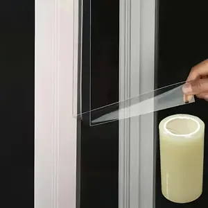 2 Rolls Plastic Sealing Strip, 393.7 Inches Flexible Adhesive Tape, Window Weatherproofing, No Residue, Easy Application